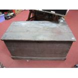 A XIX Century Pine Blanket Box, with a hinged lid, (woodworm).