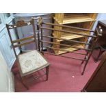 An Edwardian Towel Rail and Bedroom Chair.