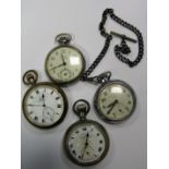Thomas Russell, Westclox and Ingersoll Openface Pocketwatches. (4)