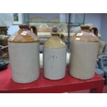 Three Stoneware Flagons, two are stamped "Pearson's of Chesterfield".