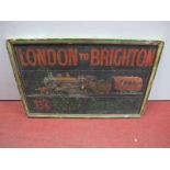 A Hand Painted Railway Sign, 'London to Brighton', 92 x 61cms.