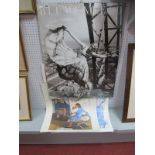 A Blumenfeld Framed Photo "Le Tour Eiffel"; together with three posters, Paula Rego, Tales from The