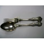 A Matched Scottish Hallmarked Silver Table Fork and Spoon, P. W., Glasgow 1855, W&S, Glasgow 1864,