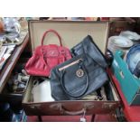 Tommy & Kate Red Leather Handbag, together with seven further leather and other handbags in a
