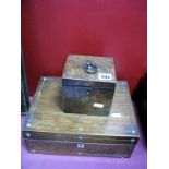 XIX Century Mahogany Caddy Box, and work box.
