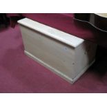 A XIX Century Painted Pine Blanket Box, with a hinged lid, plinth base.