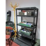 A Hat and Coat Stand, plastic collapsible shelves.