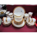 Royal Worcester Tea Service, pattern no. C1393, with luxury embossed gold border to plain white