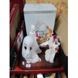 'Me to You' Snow Globe, Disney Cruella De Vil, Pauline Shone 'Georgina' and ceramic dog:- One Tray