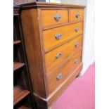 A Late XIX Century Satin Walnut Chest of Drawers, with two top drawers, three long drawers, plinth