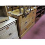 A Late XIX Century Satin Walnut Dressing Table, with central mirror, side mirrors, two short