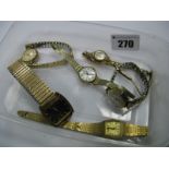 9ct Gold Cased and Other Ladies Wristwatches. (6)