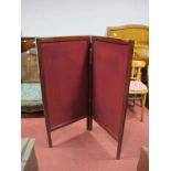 An Early XX Century Mahogany Folding Screen.