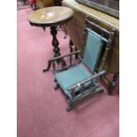 A Early XX Century Child's Walnut American Rocker (wormed) and wine table (wormed). (2)