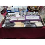 Walker & Hall and Harrison Brothers Cutlery, including table spoons, soup spoons, forks,