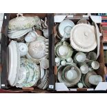 Grosvenor China Teaware, muffin dish, toast rack and other pottery:- Two Boxes plus a Bowl. (3)