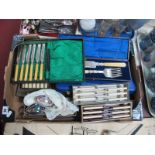 Cased Fish Servers; plus other cased cutlery:- One Box