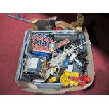 A Quantity of Playworn Scalextric Accessories, including Formula One cars, track, barriers and