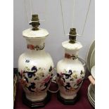 Two Mason's "Mandalay" Table Lamps, (bases only), 33cm and 27cm. (2)