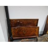 An Edwardian Inlaid ¾ Size Mahogany Bed, with floral decoration.