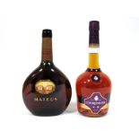 Spirits - Courvoisier VS Cognac, 70cl, 40% Vol.; Matteus Rose, 750ml, 11% Vol. (2)