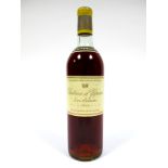 Wine - Chateau d'Yquem 1968, Sauternes Bordeaux France, the neck bears label Eschenauer.