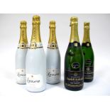 Champagne - Lanson White Label Champagne, 75cl, 12.5% Vol, three bottles; Charles Heidsieck Brut