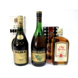 Spirits - Hine De Luxe Cognac, 70% proof, 24 fl.oz., boxed; Remy Martin Fine Champagne V.S.O.P.