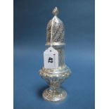 A Large Hallmarked Silver Sugar Caster, Thomas Bradbury & Sons, London 1904, of baluster form,