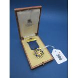 Rotary Club Glasgow; A Medallion Pendant, highlighted in blue enamel, circular collet set to the