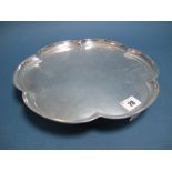 A Hallmarked Silver Salver/Tray, Richard Comyns, London 1965, of plain circular lobed form, raised