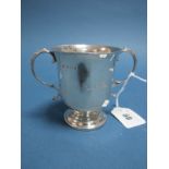A Hallmarked Silver Twin Handled Christening Mug, W.A, Birmingham 1912, of trophy style, initialled,