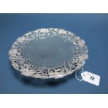 A Decorative Hallmarked Silver Dish, EV, Sheffield 1962, of circular form with wide pierced rim as