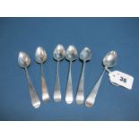 A Set of Six Scottish Provincial Hallmarked Silver Teaspoons, Ewan Wilson, Perth, initialled,