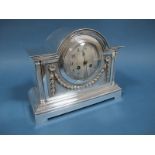 An Early XX Century Plated Mounted Mantel Clock, the French cylinder movement with engraved circular