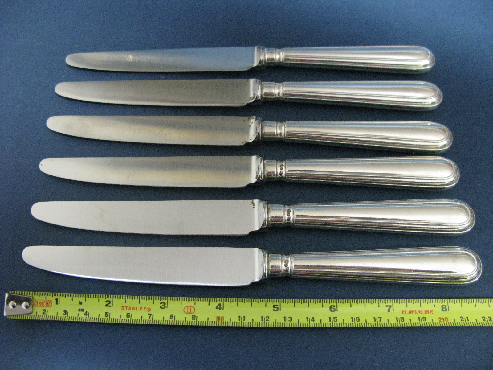 A Set of Six Hallmarked Silver Handled Knives, C.J. Vander Ltd, Sheffield 1973; A Hallmarked - Image 3 of 3