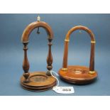 A Late XIX Century Rosewood Pocketwatch Stand, with marquetry inlay, overall height 16cms;