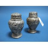 A Matched Pair of Hallmarked Silver Sugar Casters, Julius Rosenthal & Samuel Jacob, London 1886,