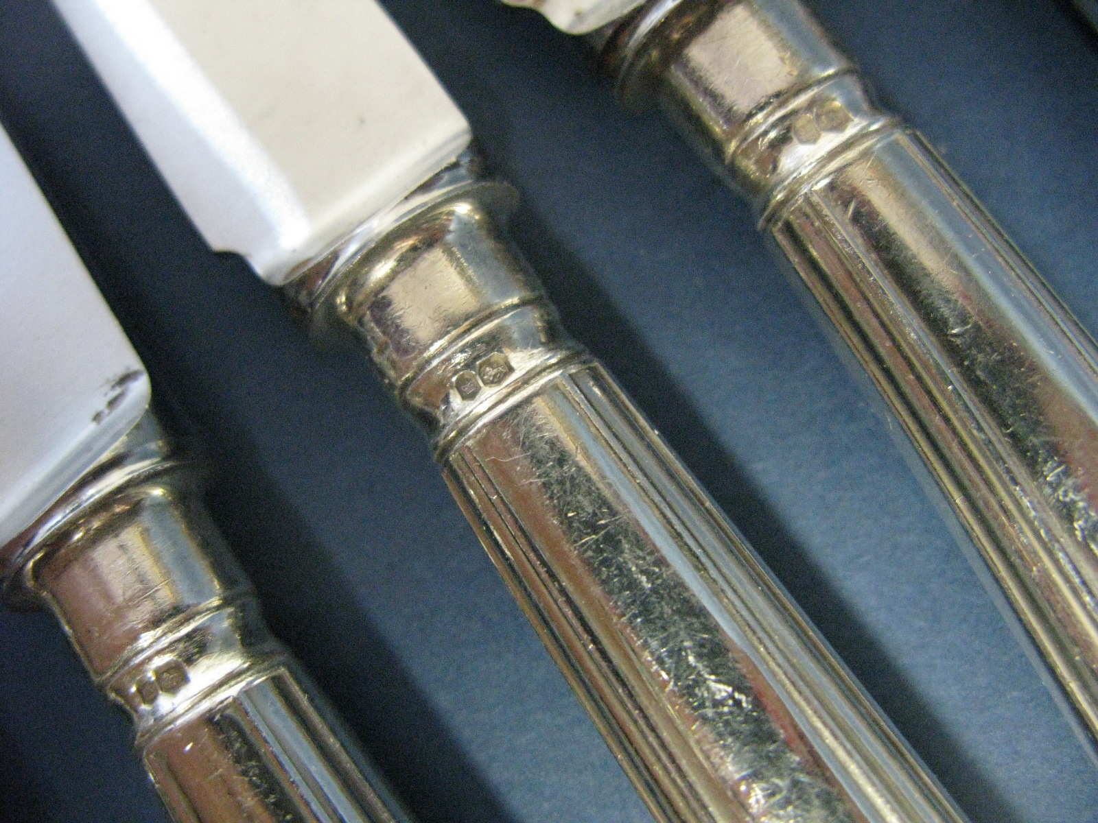 A Set of Six Hallmarked Silver Handled Knives, C.J. Vander Ltd, Sheffield 1973; A Hallmarked - Image 2 of 3