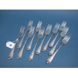 A Set of Ten Hallmarked Silver Old English Pattern Table Forks, George Smith & William Fearn, London