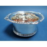 A Large Hallmarked Silver Bottle Coaster, R. Carr Ltd, Sheffield 2001, with leaf scroll and