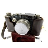 A 1934 Leica III Chrom 35mm Rangefinder Camera, black, manufactured by Ernst Leitz Wetzler serial