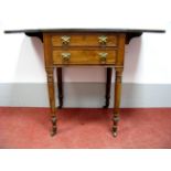 An Early XIX Century Mahogany Writing Table, with drop leaves, two single and two dummy drawers,