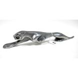 A Cast Aluminium Car Mascot Style Jaguar, stamped "D P Carter, Pontefract", 42cm long.