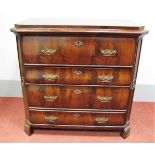 A XIX Century Mahogany Biedermeier Secretaire Chest, the top with moulded edge, fall front drawer
