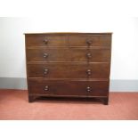 A XIX Century Mahogany Chest of Drawers, the top with moulded edge, two small drawers over three