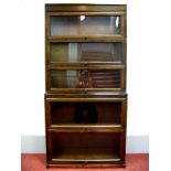 A XX Century Globe Wernicke Style Sectional Bookcase, five height, on a plinth base, 178cm high,