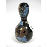 A Late XIX Century Japanese Pottery Vase, of double gourd form, the shaped circular and fan shaped