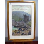 CHARLES EDWARD BENTLEY (act.1886-1902) Welsh Fishing Village, watercolour, signed lower left, 69.5 x