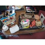 A Collection of Vintage Handbags, straw baskets, crochet etc.